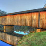 Protection That Works 2 Watson Mill Covered Bridge Reflections Art Print