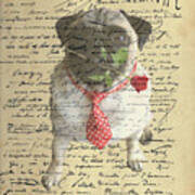 Pug In Love Art Print