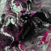 Purple And Black Minimalist / Abstract Painting Art Print