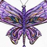 Purple Butterfly Illustration Art Print