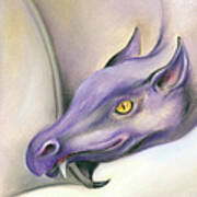 Purple Dragon On The Wing Art Print