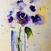 Purple Flowers In The Vase Art Print