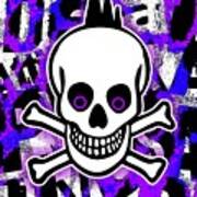 Purple Punk Skull Art Print