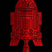 R2d2 - Star Wars Art - Red 2 Art Print