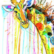 Rainbow Giraffe Art Print