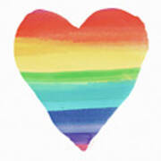 Rainbow Heart- Art By Linda Woods Art Print