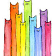 Rainbow Of Cats Art Print