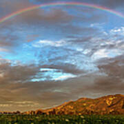 Rainbow Over South Mountain At Santa Paula, Ca Art Print