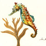 Rainbow Seahorse Art Print