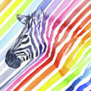 Rainbow Zebra Pattern Art Print