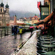 Rainy Day In Lucerne Art Print