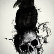 Raven And Skull Art Print