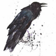 Raven  Black Bird Gothic Art Art Print