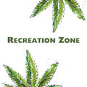 Recreation Zone Sign- Art By Linda Woods Art Print