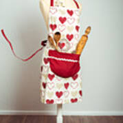 Red Baking Apron Art Print