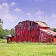 Red Barn At The Old Homestead Art Print