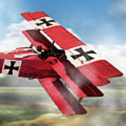 Red Baron Panorama - Lord Of The Skies Art Print