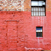 Red Brick Wall Downtown Hayward California Art Print