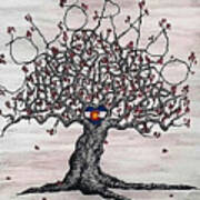 Red Colorado Love Tree Art Print