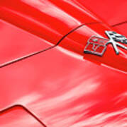 Red Corvette Hood Art Print