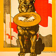 Red Cross Dog Art Print