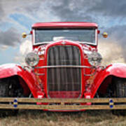 Red Ford Coupe Head On Art Print