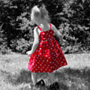 Red Polka Dot Dress And Mommy's Shoes Art Print