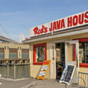 Reds Java House And The Bay Bridge At San Francisco Embarcadero Dsc5761 Art Print