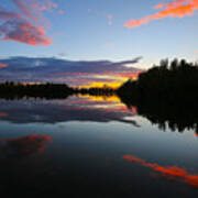 Reflection Lake Alaska Sunset Art Print