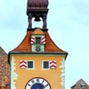 Regensburg Clock Tower Art Print