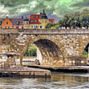 Regensburg Stone Bridge Art Print