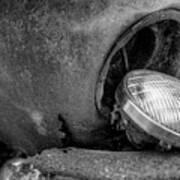 Resting Headlight Of Rusty Car Art Print