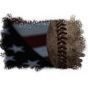 Retro Baseball And American Flag Art Print