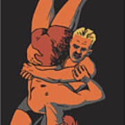 Retro Freestyle Olympic Wrestling Art Print