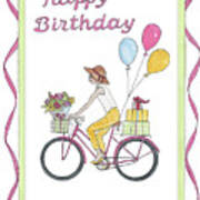 Ride In Style - Happy Birthday Art Print