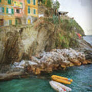 Riomaggiore Cinque Terre Italy Morning Painterly Art Print