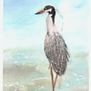 River Heron Art Print