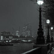 River Thames Embankment, London 2 Art Print