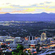 Roanoke Va Virginia - Skyline From The Star Art Print