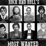Rock And Rolls Most Wanted Art Print
