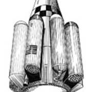 Rombus Heavey Lift Reusable Rocket Art Print