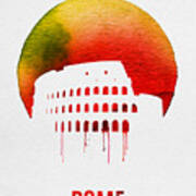 Rome Landmark Red Art Print