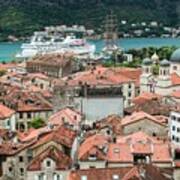 Rooftops Of Kotor Art Print