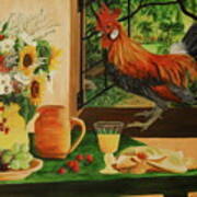 Rooster At My Window Art Print