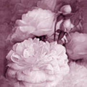 Rose Bouquet Flowers Plum Art Print