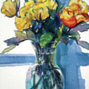 Roses In Vase Still Life I Art Print
