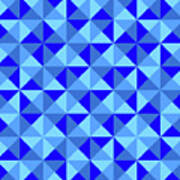 Rotated Blue Triangles Art Print
