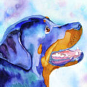 Rotty Rottweiler Blues Art Print