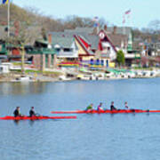Rowing Along The Schuylkill River Art Print