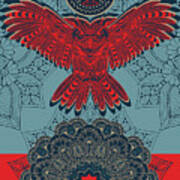 Rubino Spirit Owl Art Print